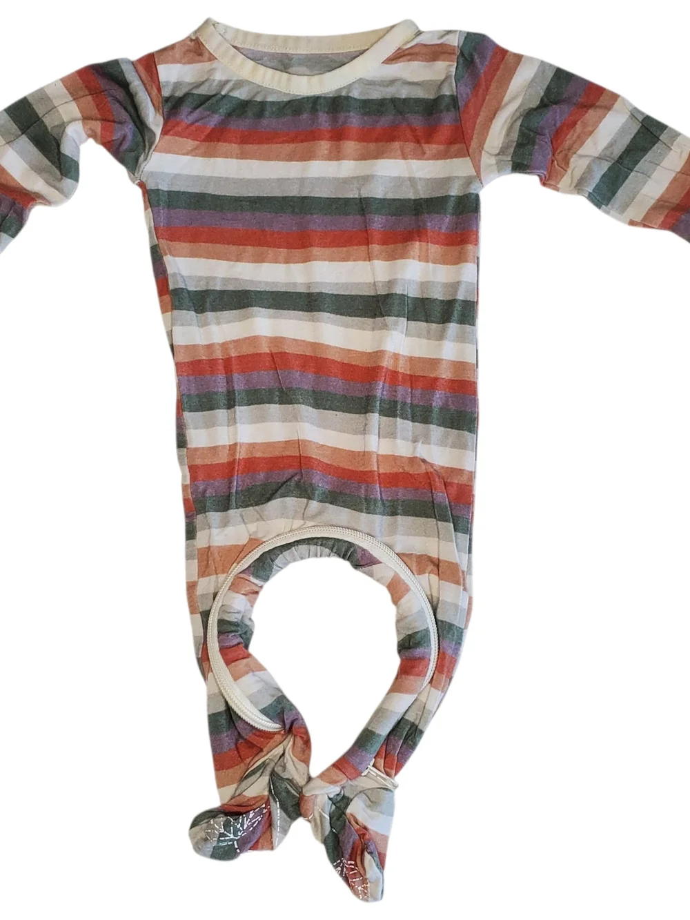 Lemon & Loom One-piece Sleeper Footie Striped Baby 3-6 Months
